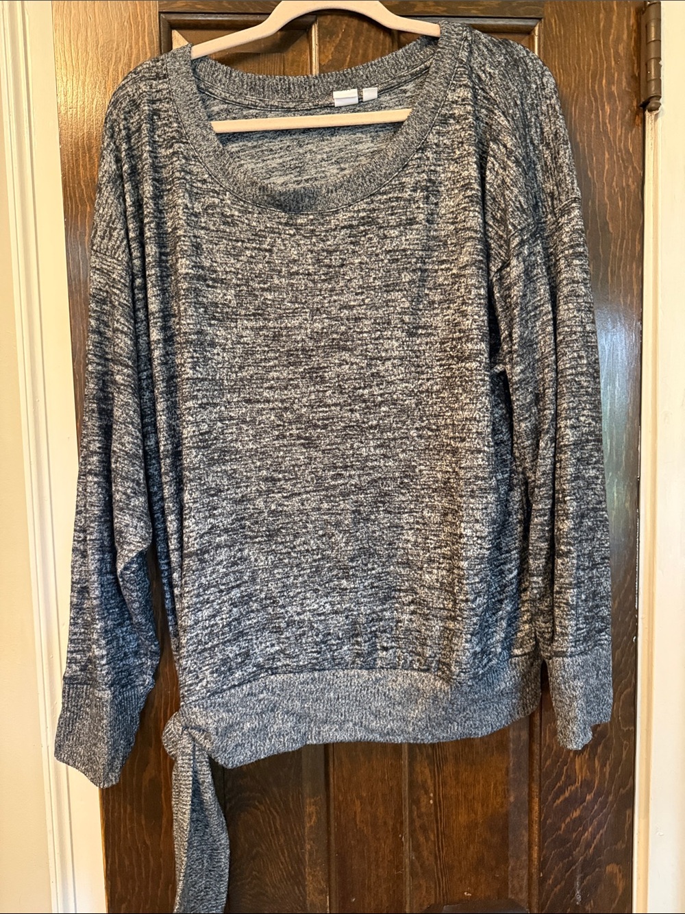 GAP Women's Gray Marled Scoop Neck Sweater